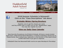 Tablet Screenshot of haddonfieldadultschool.org